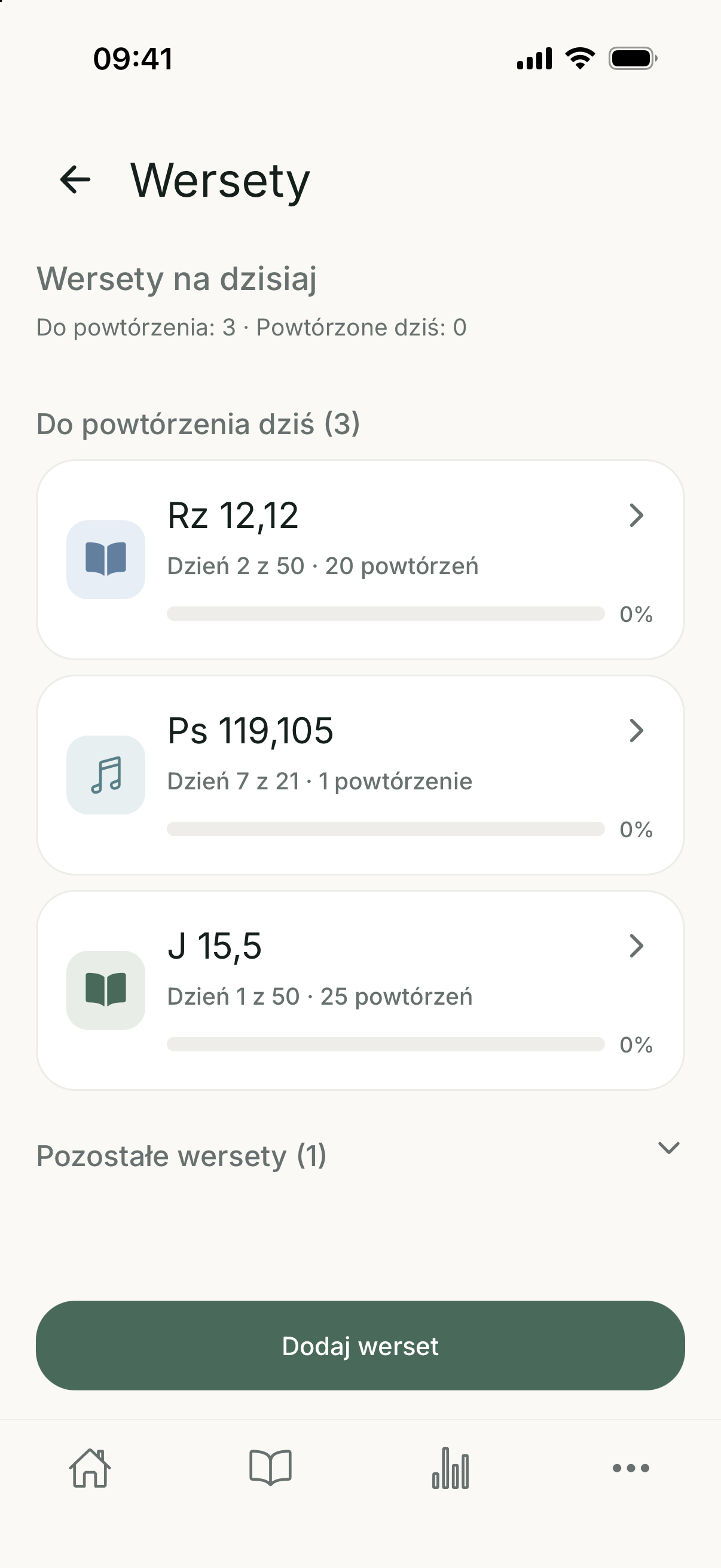 Ekran aplikacji Słoworytm — Wersety